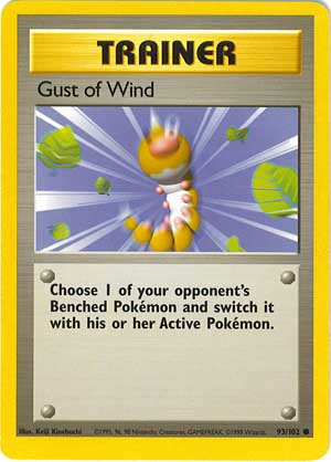 Gust of Wind 93/102 Common Exc. Cond Pokemon Card (Base Set)