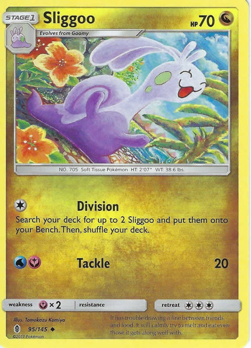 Sliggoo 95/145 Uncommon Reverse Holo Pokemon Card (SM Guardians Rising)