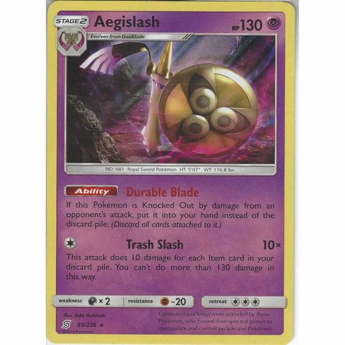 Aegislash 95/236 Rare Holo Pokemon Card (Unified Minds)