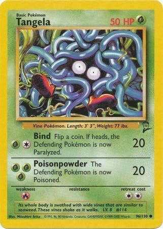 Tangela 96/130 Common Exc. Cond. Pokemon Card (Base Set 2)