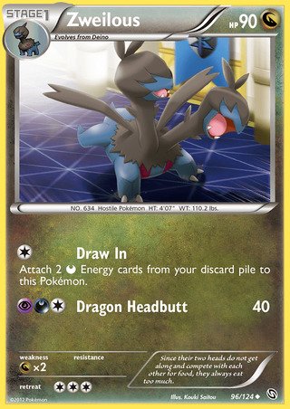 Zweilous 96/124 Uncommon Pokemon Card (Dragons Exalted)