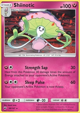 ポケモンカード Shiinotic 98/147 Rare Pokemon Card (Burning Shadows) — Titan Cards Ltd