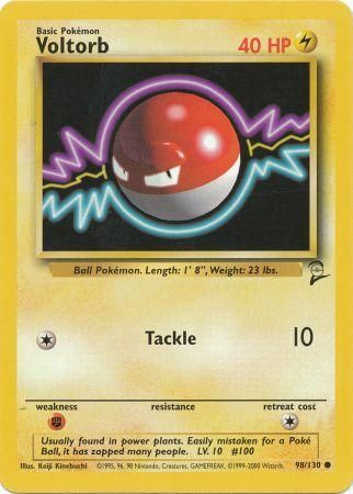 Voltorb 98/130 Common Pokemon Card (Base Set 2)