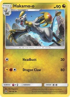 Hakamo-o 99/145 Uncommon Pokemon Card (SM Guardians Rising)