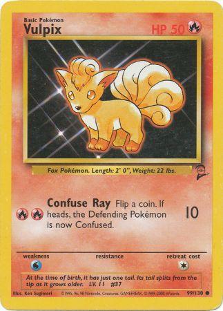 Vulpix 99/130 Common Pokemon Card (Base Set 2)