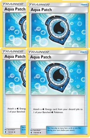 Aqua Patch 119/145 Playset x4 Cards (Guardians Rising)