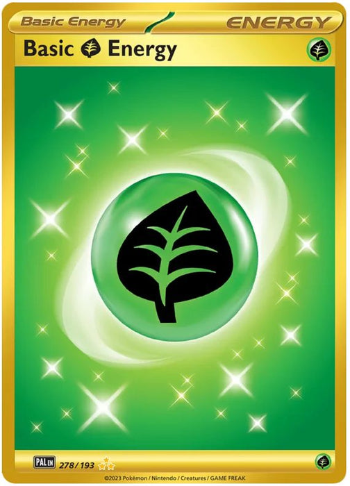 Basic Grass Energy 278/193 Hyper Rare Pokemon Card (SV2 Paldea Evolved)