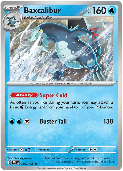 Baxcalibur 060/193 Rare Pokemon Card (SV2 Paldea Evolved)