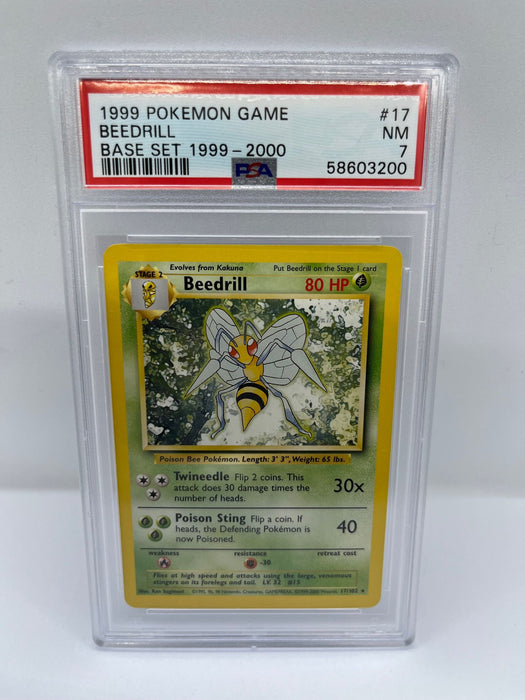 Beedrill 17/102 PSA 7 Graded Rare Pokemon Card (1999 Pokemon Game)