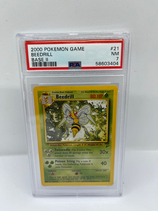 Beedrill 21/130 PSA 7 Graded Rare Pokemon Card (2000 Pokemon Game)