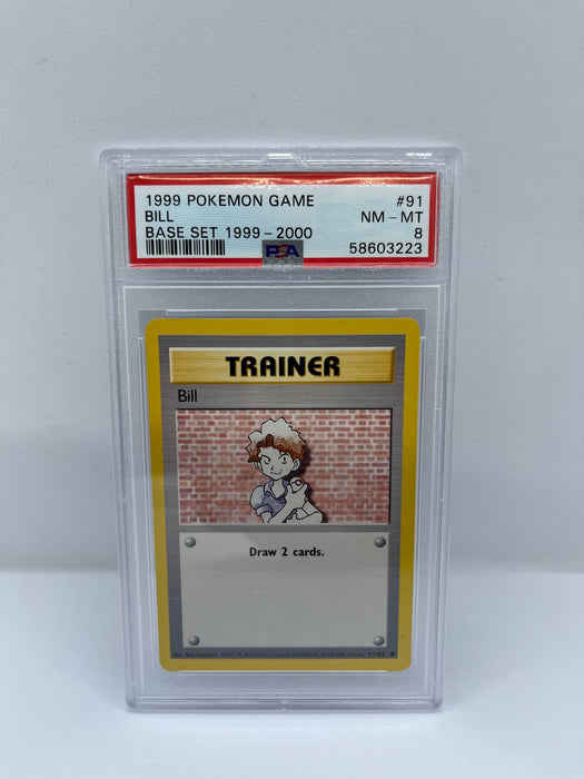 Bill 91/102 PSA 8 Graded Common Pokemon Card (1999 Pokemon Game)