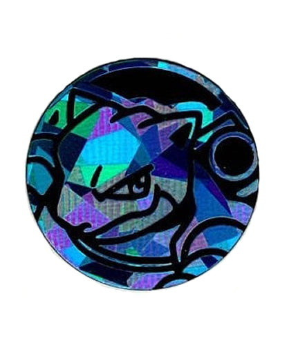 Blastoise Black/Blue Cracked Ice Holo Pokemon Coin