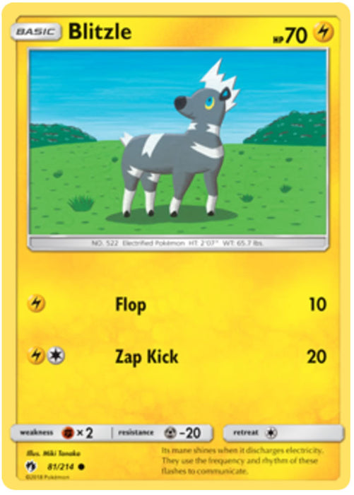 Blitzle 81/214 Common Pokemon Card (Lost Thunder)