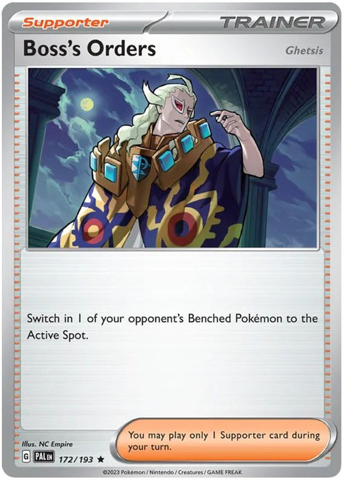 Boss's Orders [Ghetsis] 172/193 Rare Pokemon Card (SV2 Paldea Evolved)