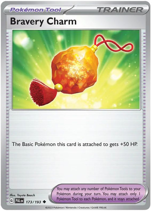 Bravery Charm 173/193 Uncommon Reverse Holo Pokemon Card (SV2 Paldea Evolved)
