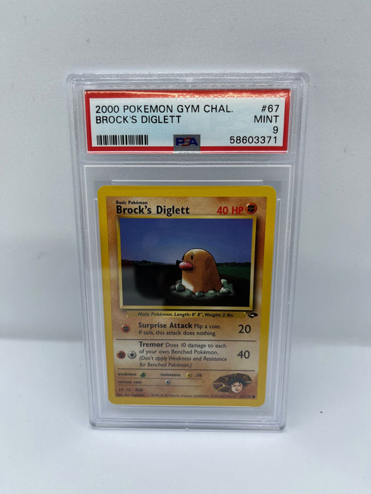 Brocks Diglett 67/132 PSA 9 Graded Common Pokemon Card (Pokemon Gym Chal)