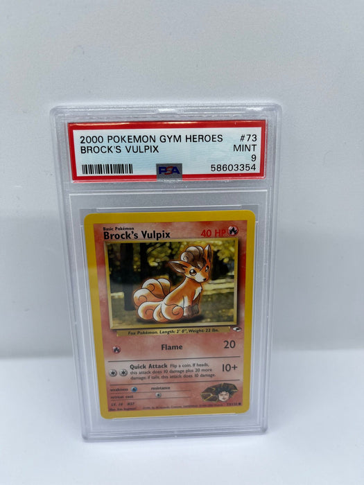 Brock's Vulpix 73/132 PSA 9 Graded Common Pokemon Card (2000 Pokemon Gym Heroes)