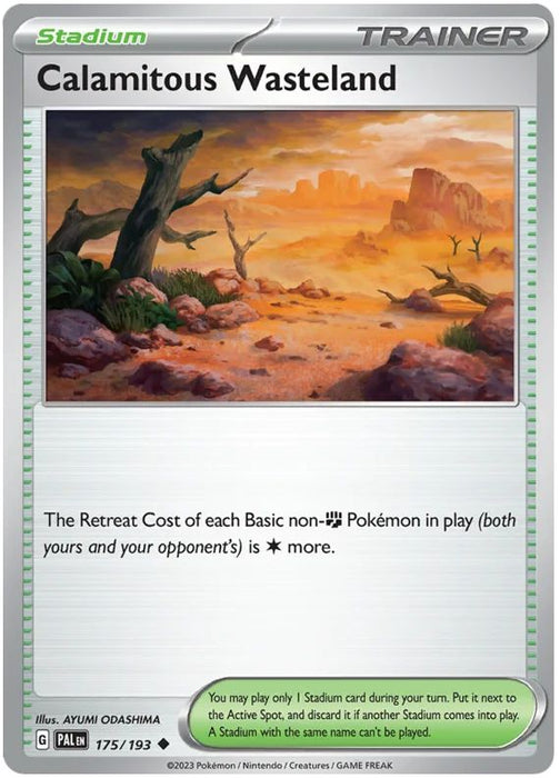 Calamitous Wasteland 175/193 Uncommon Reverse Holo Pokemon Card (SV2 Paldea Evolved)