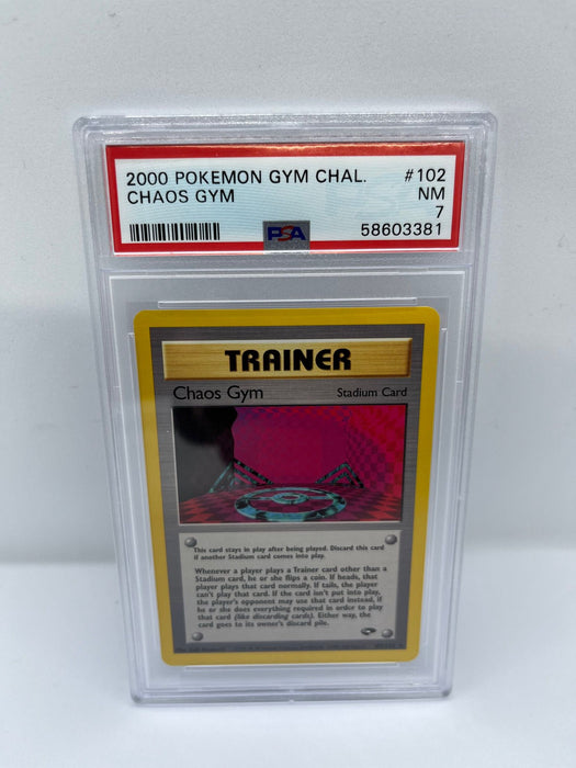 Chaos Gym 102/132 PSA 7 Graded Rare Pokemon Card (2000 Pokemon Gym Chal)
