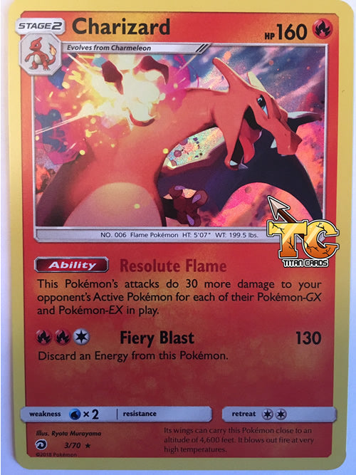 Charizard 3/70 Rare Holo Pokemon Card (Dragon Majesty)
