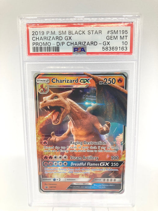 Charizard GX SM195 PSA 10 Gem Mint Graded Pokemon Card