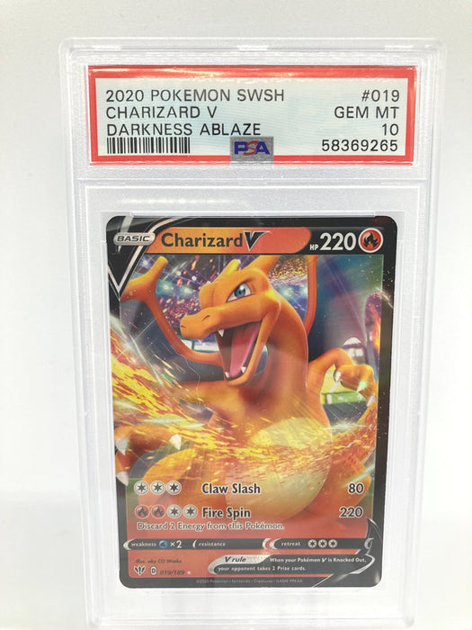 Charizard V 019/189 PSA 10 Gem Mint Graded Pokemon Card