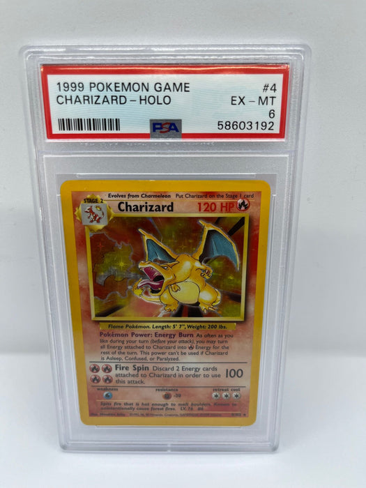 Charizard 4/102 PSA 6 Graded Rare Pokemon Card (1999 Pokemon Game)