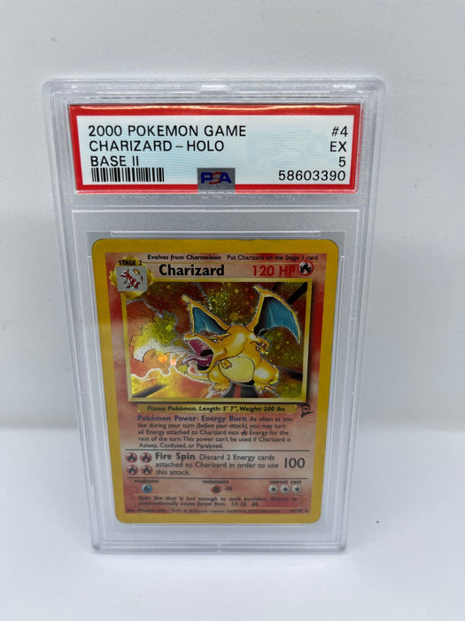 Charizard 4/130 PSA 5 Graded Rare Pokemon Card (2000 Pokemon Game)