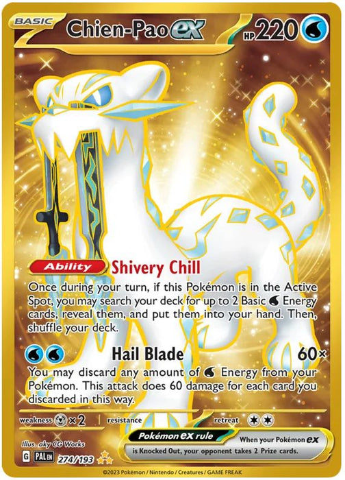 Chien-Pao ex 274/193 Hyper Rare Pokemon Card (SV2 Paldea Evolved)