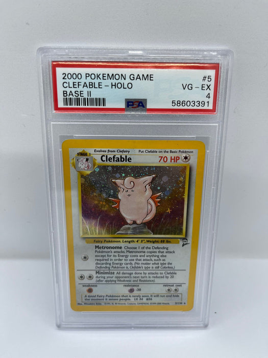 Clefable 5/130 PSA 4 Graded Rare Pokemon Card (2000 Pokemon Game)