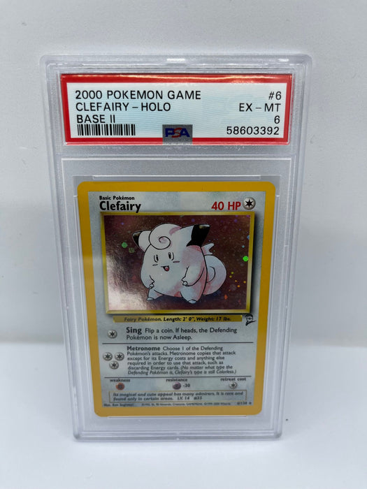 Clefairy 6/130 PSA 6 Graded Rare Pokemon Card (2000 Pokemon Game)