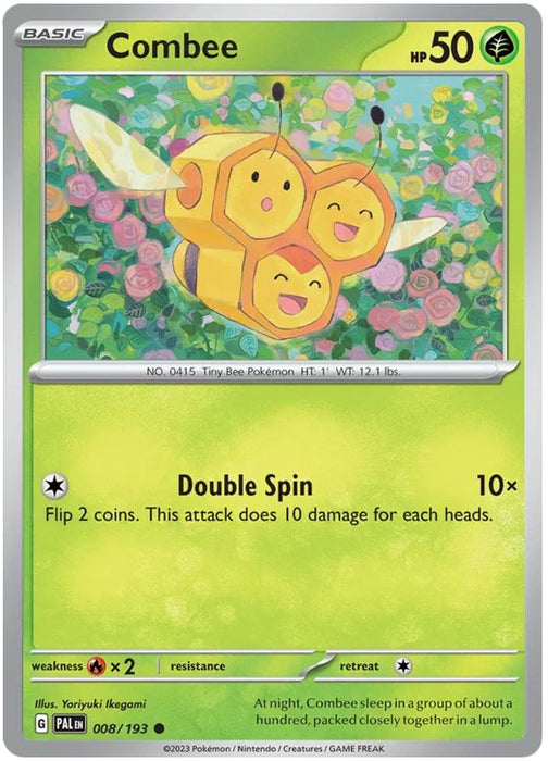 Combee 008/193 Common Reverse Holo Pokemon Card (SV2 Paldea Evolved)