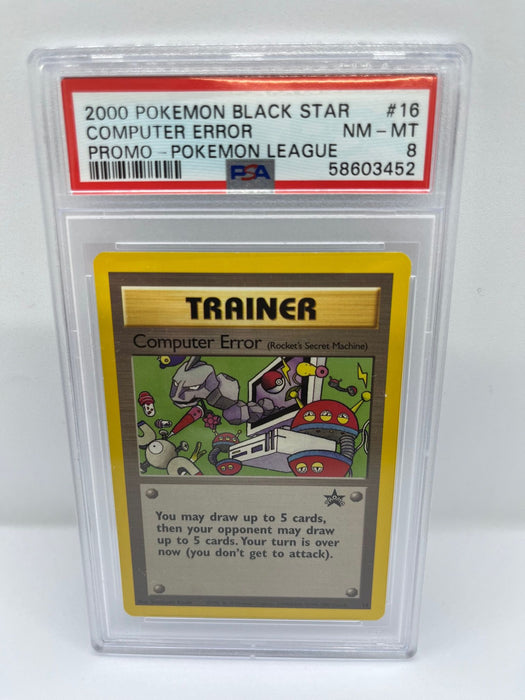 Computer Error 16 PSA 8 Graded Promo Pokemon Card (2000 Pokemon Black Star)