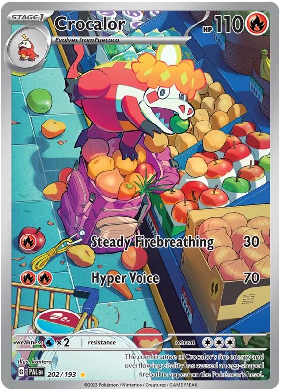 Crocalor 202/193 Illustration Rare Pokemon Card (SV2 Paldea Evolved ...