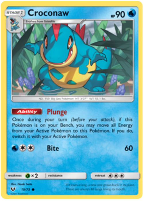 Croconaw 19/73 Common Pokemon Card (Shining Legends)