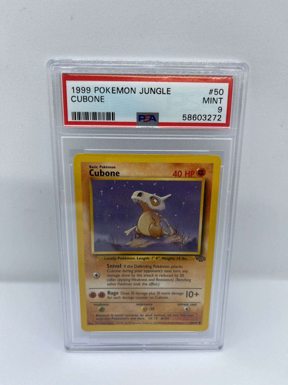 Cubone 50/64 PSA 9 Graded Common Pokemon Card (1999 Pokemon Jungle) — Titan  Cards Ltd
