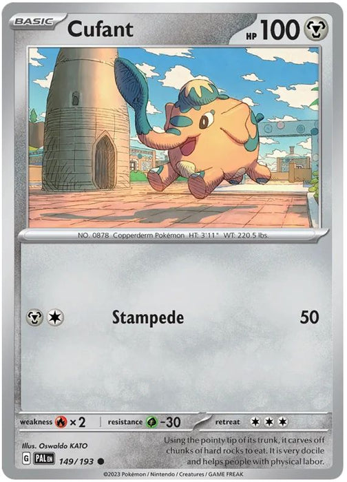 Cufant 149/193 Common Reverse Holo Pokemon Card (SV2 Paldea Evolved)