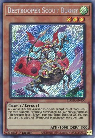 Beetrooper Scout Buggy DAMA-EN000 Secret Rare Yu-Gi-Oh Card (Dawn of Majesty)