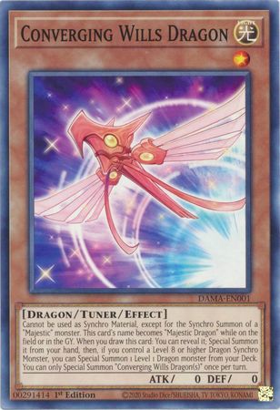 Converging Wills Dragon DAMA-EN001 Common Yu-Gi-Oh Card (Dawn of Majesty)