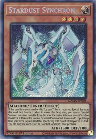 Stardust Synchron DAMA-EN002 Secret Rare Yu-Gi-Oh Card (Dawn of Majesty)