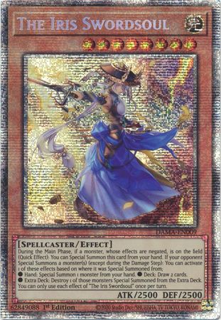The Iris Swordsoul DAMA-EN009 Secret Rare Starlight Rare Yu-Gi-Oh Card (Dawn of Majesty)