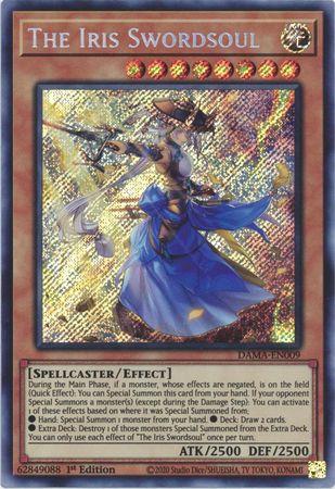 The Iris Swordsoul DAMA-EN009 Secret Rare Yu-Gi-Oh Card (Dawn of Majesty)