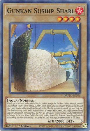 Gunkan Suship Shari DAMA-EN011 Common Yu-Gi-Oh Card (Dawn of Majesty)