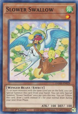 Slower Swallow DAMA-EN029 Common Yu-Gi-Oh Card (Dawn of Majesty)