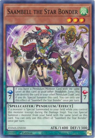 Saambell the Star Bonder DAMA-EN030 Common Yu-Gi-Oh Card (Dawn of Majesty)