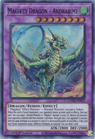 Magikey Dragon - Andrabime DAMA-EN037 Super Rare Yu-Gi-Oh Card (Dawn of Majesty)