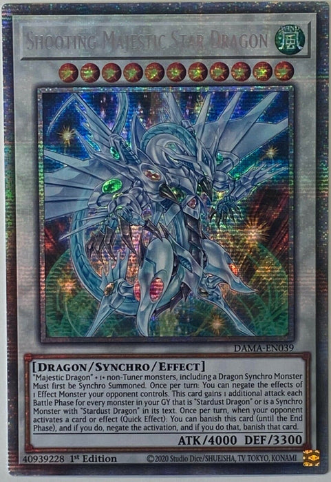 Shooting Majestic Star Dragon DAMA-EN039 Secret Rare Starlight Rare Yu-Gi-Oh Card (Dawn of Majesty)