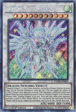 Shooting Majestic Star Dragon DAMA-EN039 Secret Rare Yu-Gi-Oh Card (Dawn of Majesty)