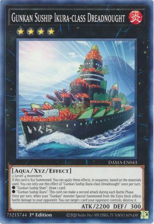 Gunkan Suship Ikura-class Dreadnought DAMA-EN043 Common Yu-Gi-Oh Card (Dawn of Majesty)