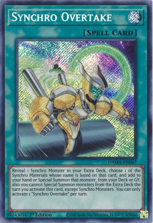 Synchro Overtake DAMA-EN067 Secret Rare Yu-Gi-Oh Card (Dawn of Majesty)